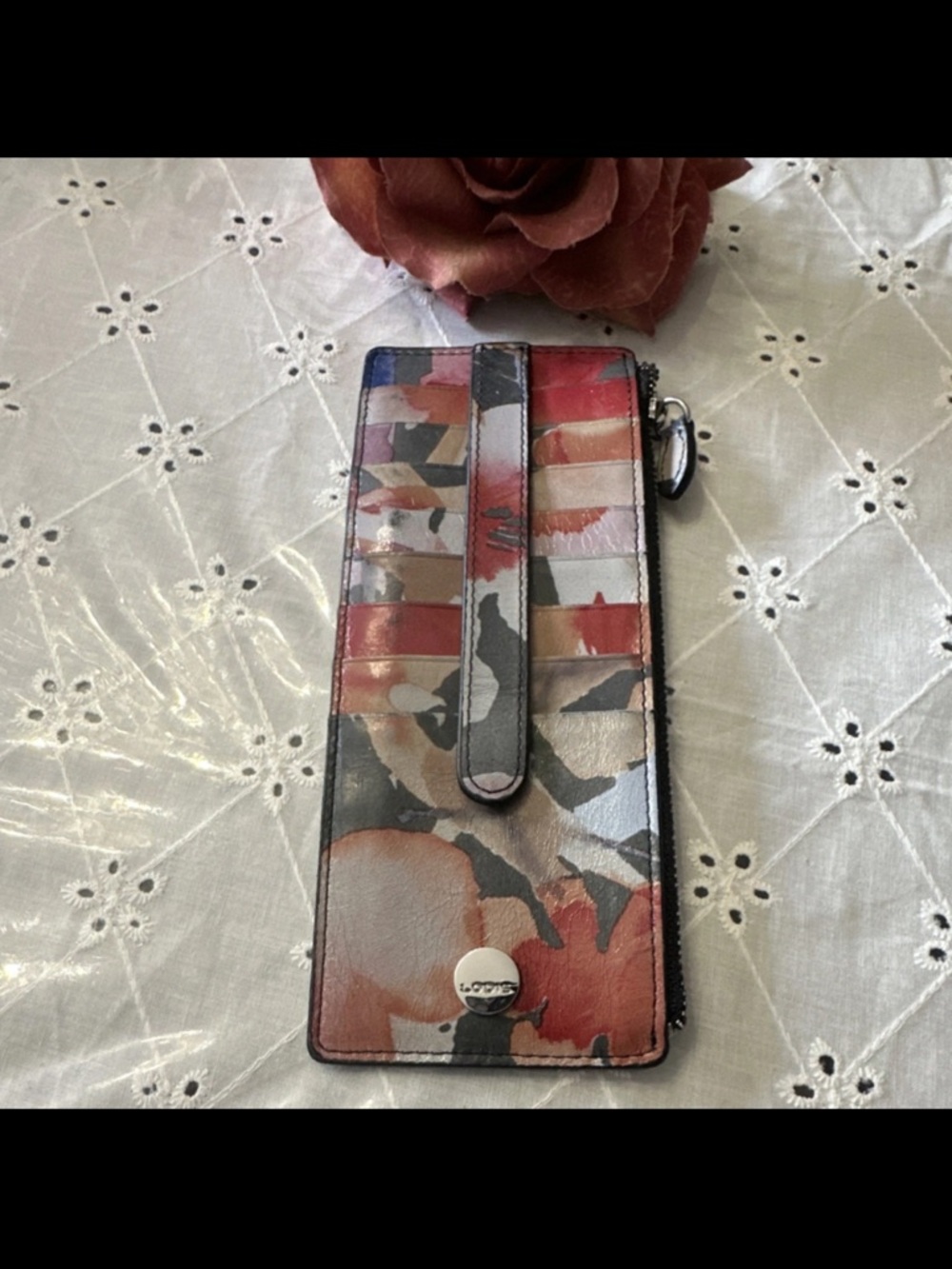 Lodis Floral Slim Wallet Phone Case - Multicolor Coral, Tan, Gray, Blue